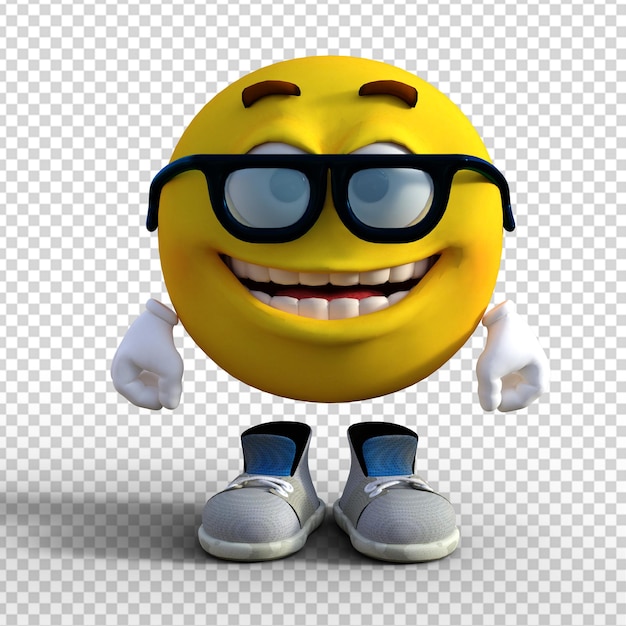 Ícones de mídia social 3d sorriso emoji ilustração de personagem