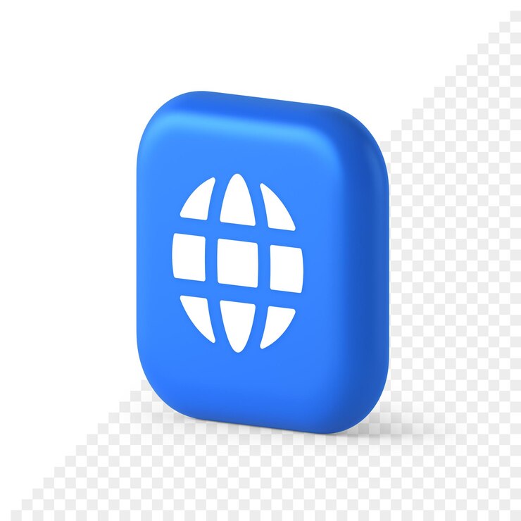 PSD conexión a internet botón de comunicación web global tecnología de globalización del planeta icono isométrico 3d