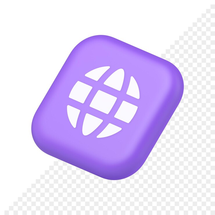 PSD conexión a internet botón de comunicación web global tecnología de globalización del planeta icono isométrico 3d