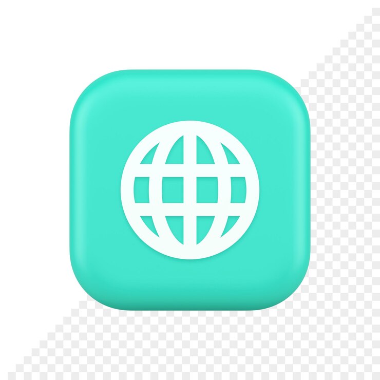 PSD conexión a internet navegación global información botón ciberespacio búsqueda de datos icono 3d
