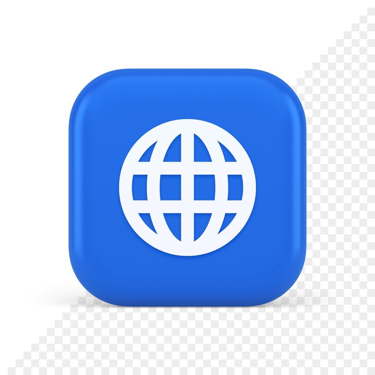 PSD conexión a internet navegación global información botón ciberespacio búsqueda de datos icono 3d