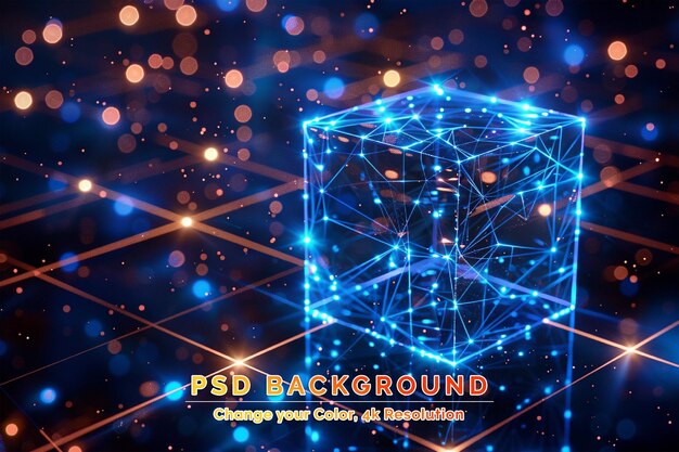 Conexión de red de cadena de bloques de tecnología Visualización de grandes datos