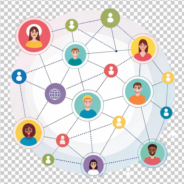 PSD conexión red negocio global internet social