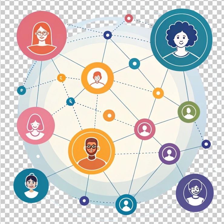 PSD conexión red negocio global internet social