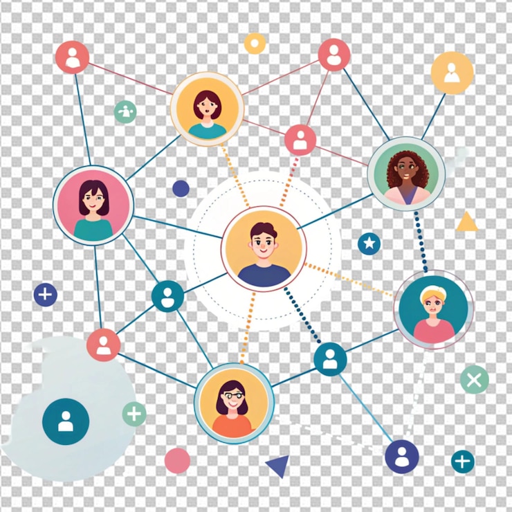 PSD conexión red negocio global internet social