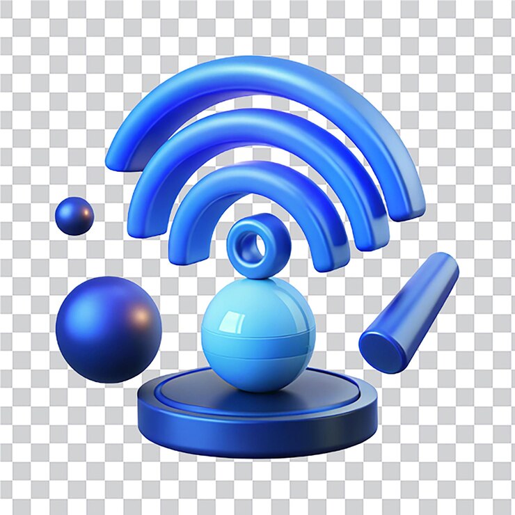 PSD conexión wfi efecto de luz señal brillante azul sensor de ondas cables de internet