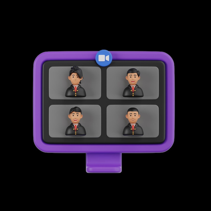 PSD conferencia de video de desarrollo de negocios 3d icon template png