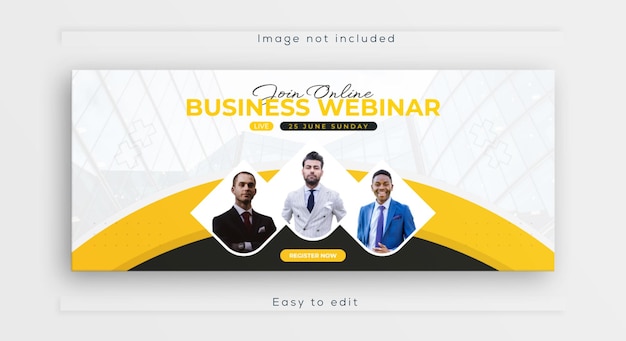 Conferenza aziendale online Facebook Cover Webinar Evento Promozione Web Banner Template Branding