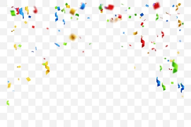 Confete colorido em fundo transparente