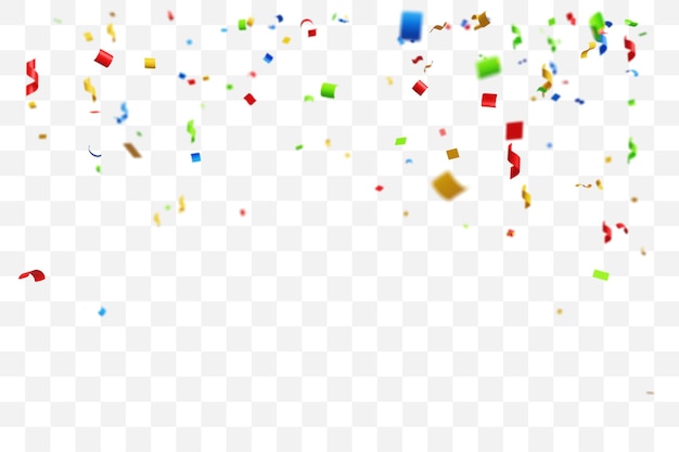 Confete colorido em fundo transparente