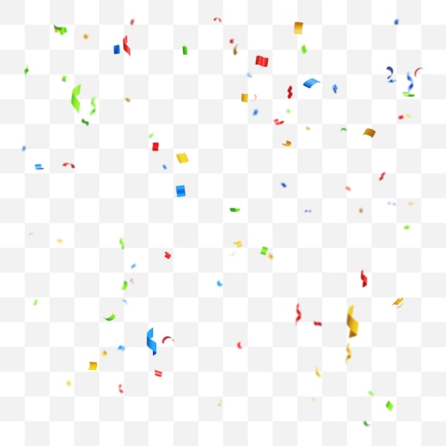 Confete colorido em fundo transparente