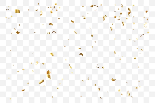 Confete dourado em fundo transparente