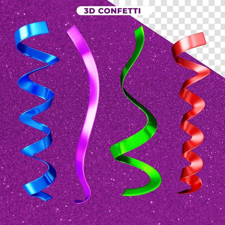 PSD confetes coloridos para festas de carnaval