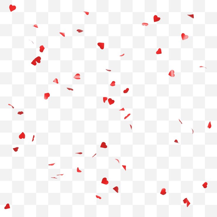 PSD el confeti del amor transparente