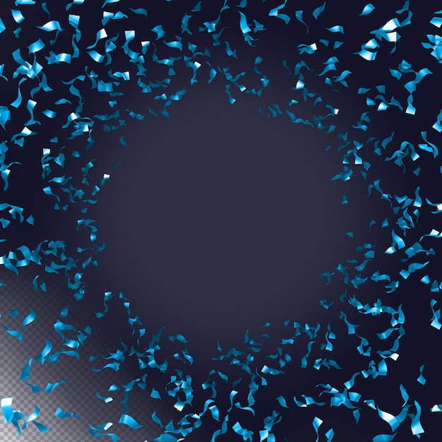 Confeti Azul para Decorações Isolado Render 3D