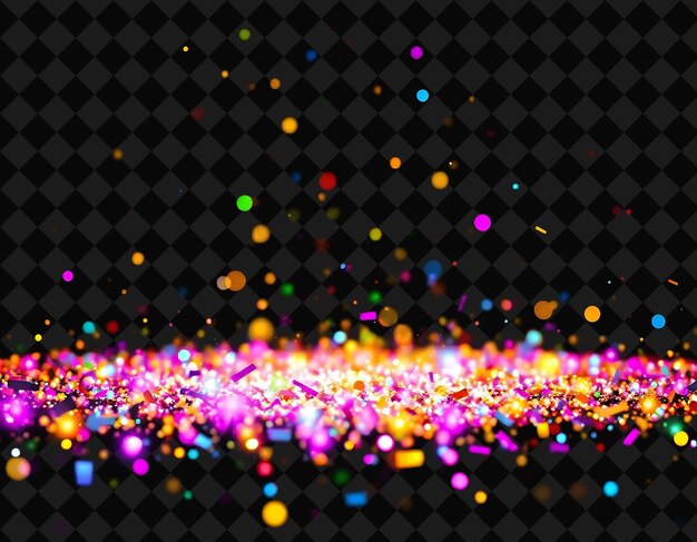 Los confeti brillantes se dispersan brillantemente combinando colores vibrantes inspirados por el año 2000 El confeti de la luz