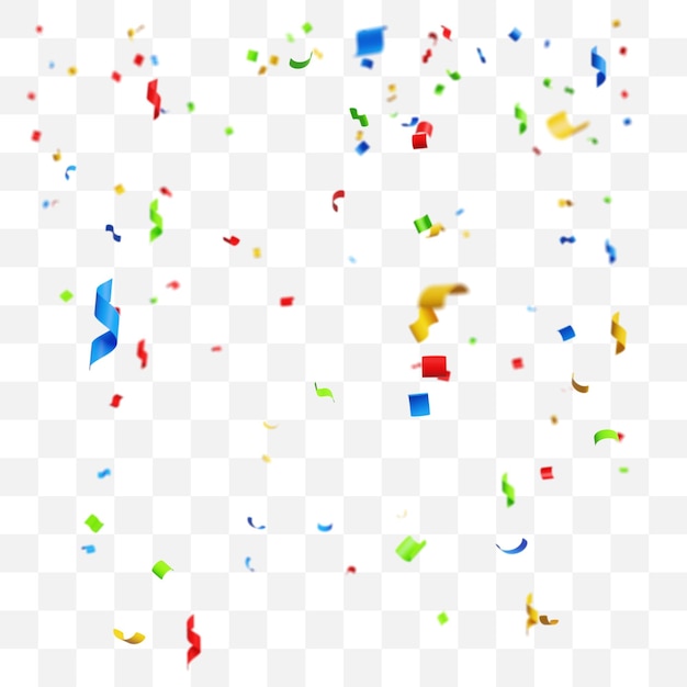 Confeti colorido em fundo transparente