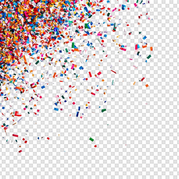 Confeti colorido isolado em fundo transparente