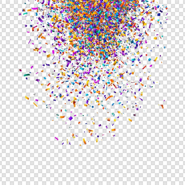 Confeti colorido isolado em fundo transparente
