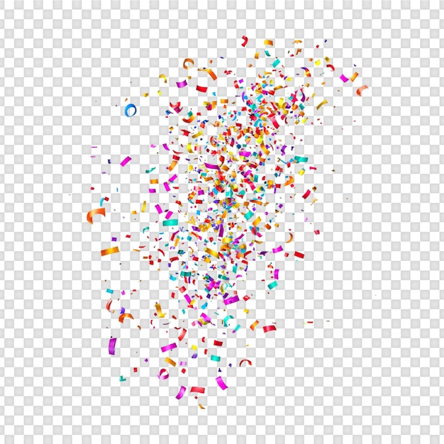 Confeti colorido isolado em fundo transparente