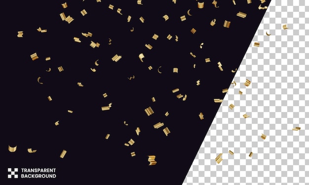 Confeti dorado aislado