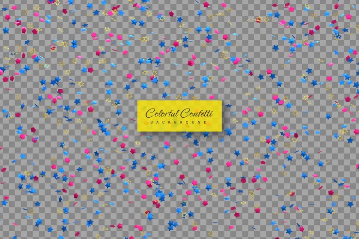PSD confeti dorado realista y explosión serpentina para la fiesta del festival elementos de carnaval o celebración de cumpleaños