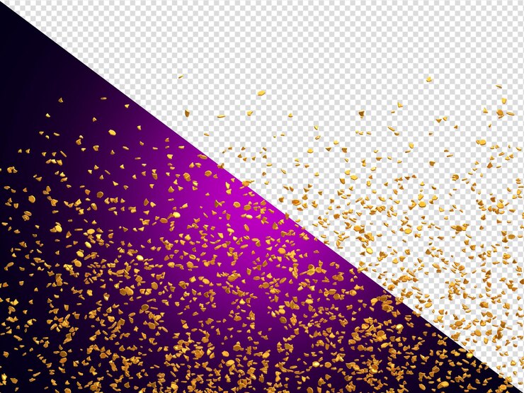 PSD confeti dorado realista y explosión serpentina para la fiesta del festival elementos de carnaval o celebración de cumpleaños