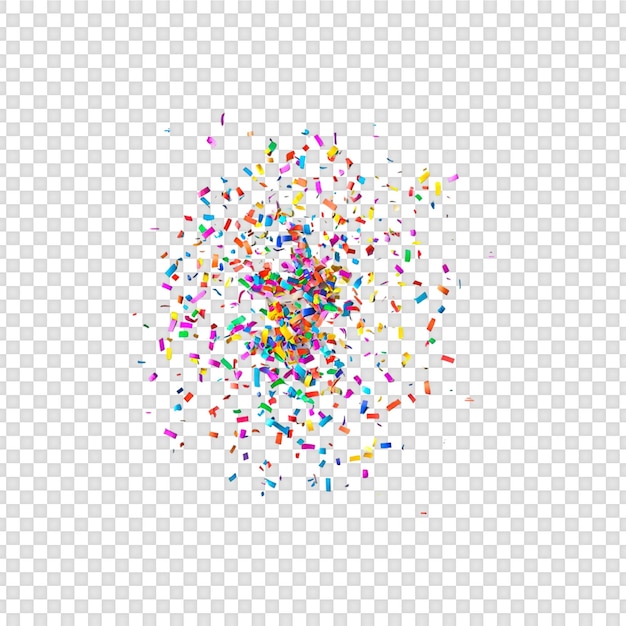 Confetti colorati isolati su uno sfondo trasparente