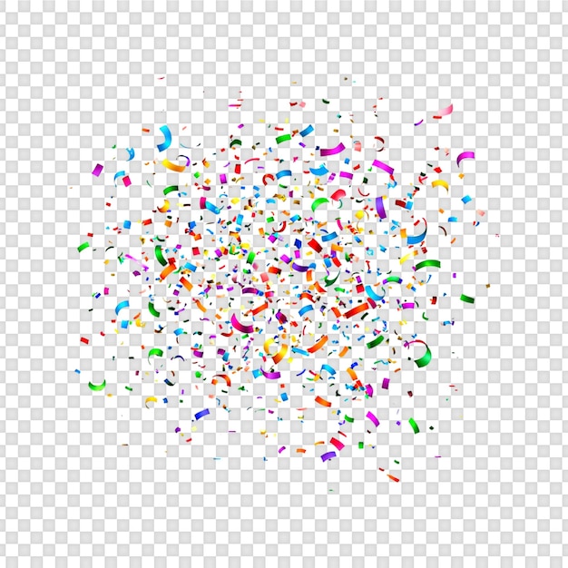 Confetti colorati isolati su uno sfondo trasparente