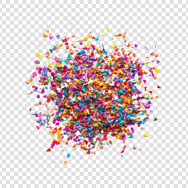 Confetti colorati isolati su uno sfondo trasparente