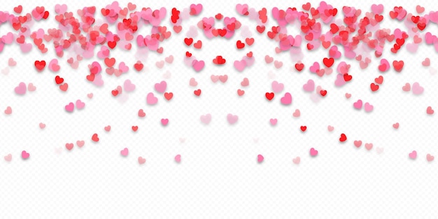 Confetti corazones plantilla Psd Diseño para el día de San Valentín boda cumpleaños