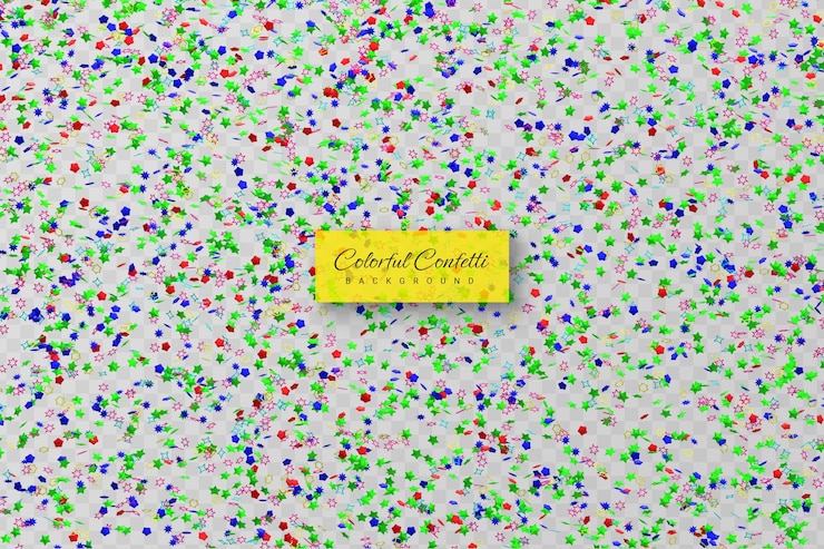 PSD confetti dorati realistici e esplosione serpentina per il nastro della festa del festival