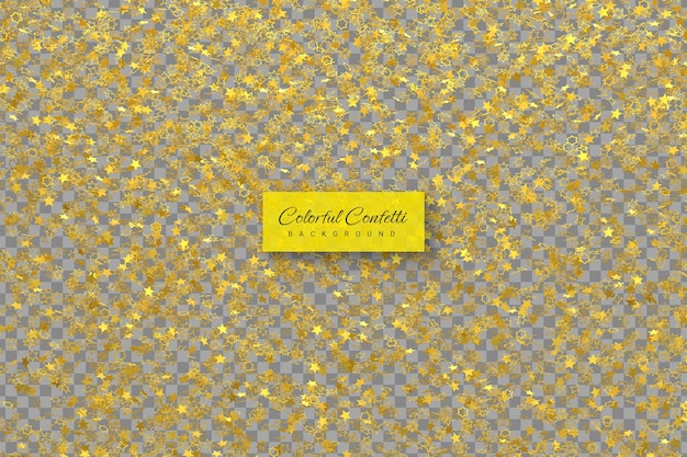 Confetti doré réaliste et explosion serpentine pour le ruban de la fête du festival