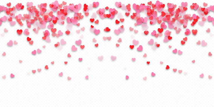 Confetti hearts Psd template Design for Valentines day wedding birthday