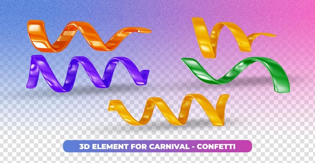 PSD confettis 3d pour les campagnes de carnaval au brésil