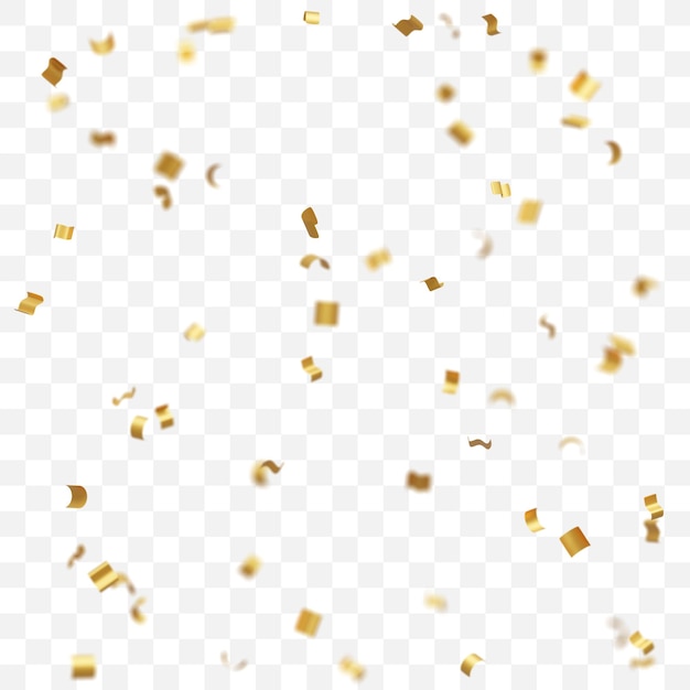 Confettis Dorés Sur Fond Transparent