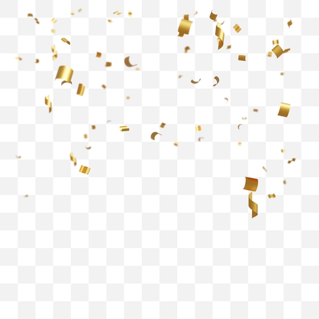 Confettis Dorés Sur Fond Transparent