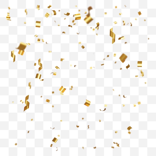 Confettis Dorés Sur Fond Transparent