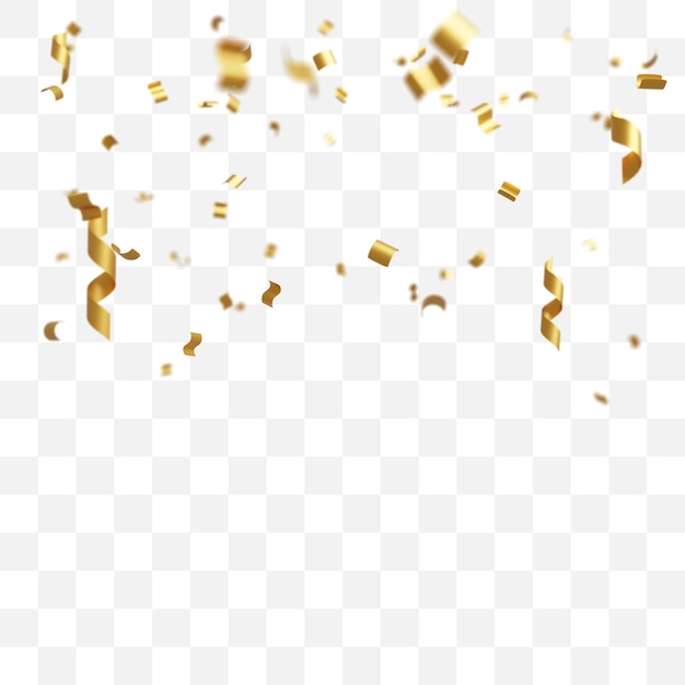 Confettis dorés isolés