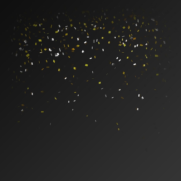 Confettis en or et en argent brillants sur fond transparent Décoration de fête