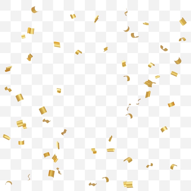 PSD des confettis d'or sur un fond transparent