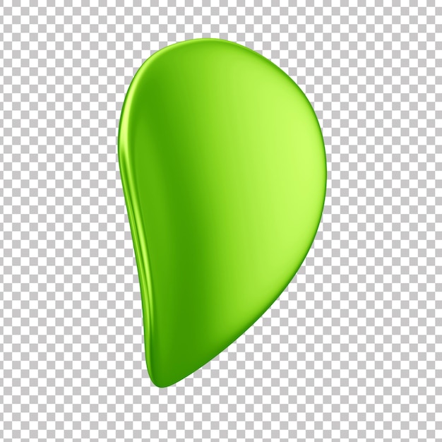 Confettis ronds vert métallisé 3D avec fond transparent