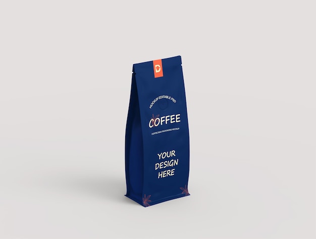 Confezione mockup di bustina di caffè