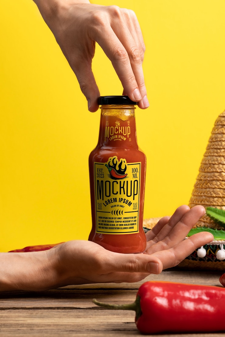 PSD confezione per mockup di peperoncino messicano