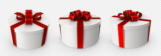 Confezione regalo 3d realistica per la decorazione della festa di compleanno poster rosso