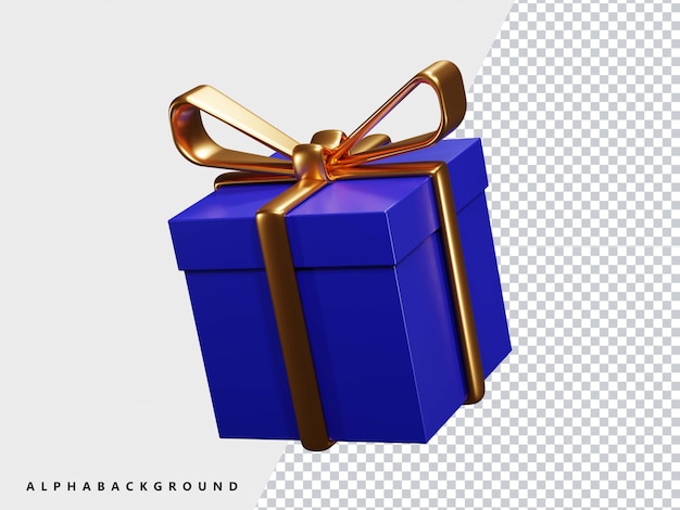 Confezione regalo con rendering 3D trasparente