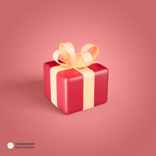 Confezione regalo decorativa con icona del nastro isolata