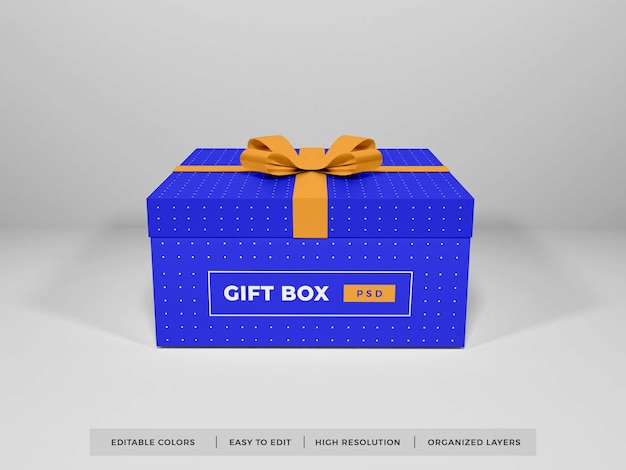 Confezione regalo di Natale con nastro Mockup isolato
