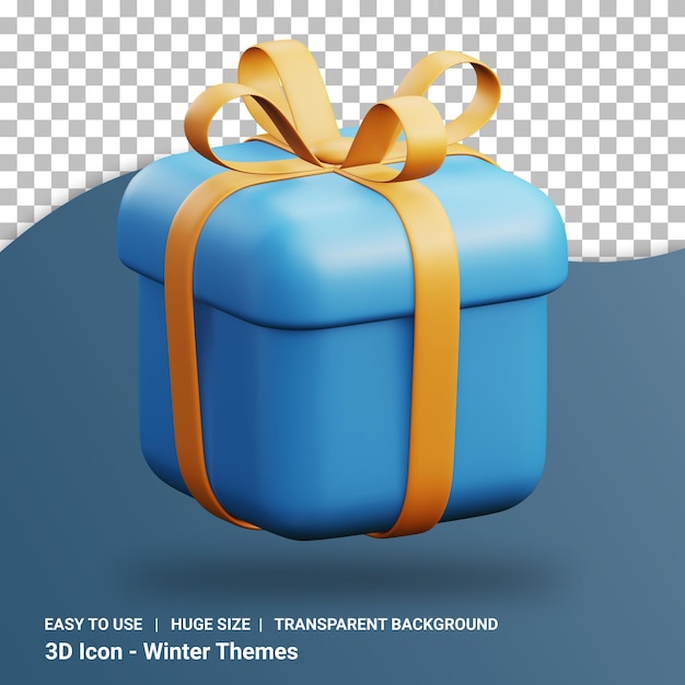 Confezione regalo illustrazione 3d con sfondo trasparente