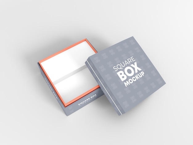 Confezione regalo quadrata con mockup di copertina